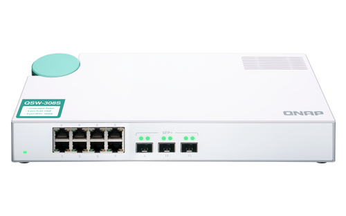 QNAP QSW-308S. Tipo de switch: Não-gerido. Tipos de portas ethernet Basic switching RJ-45: Gigabit Ethernet (10/100/1000),