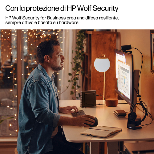 HP EliteDesk 8 Mini G1a Desktop Next Gen AI PC Wolf Pro Security Edition. Modello del processore: 350. Memoria Interna: 16