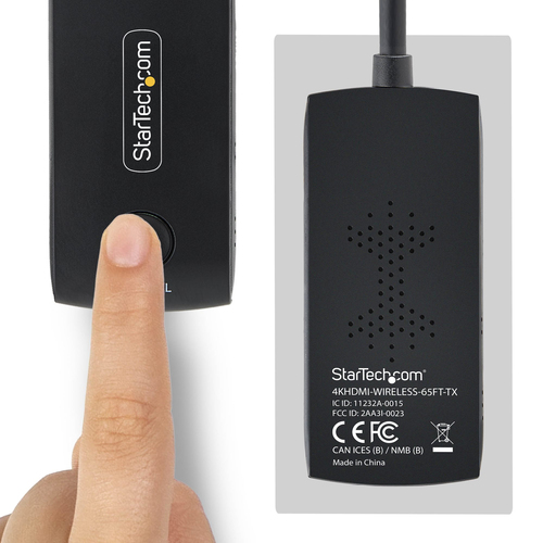 StarTech.com Wireless HDMI Extender for Meeting Rooms and Huddle Spaces, 4K 60Hz, 65ft Range, USB Powered, Plug-and-Play T