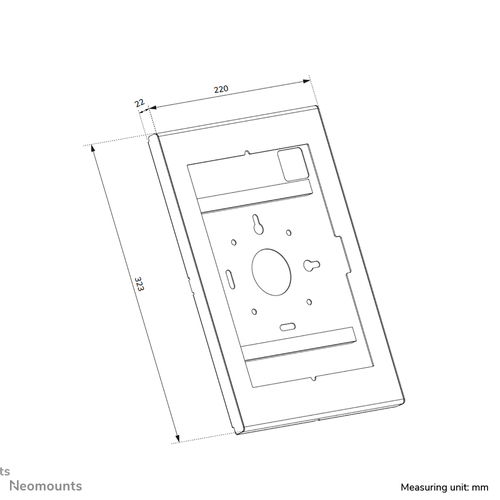 Boîtier de sécurité Neomounts pour Tablette - Touche Verrou - Noir