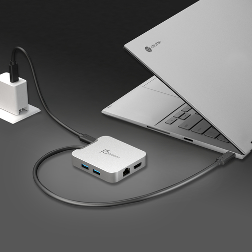 j5create Elite JCD391-N 5 Anschluss(e) USB-Typ C Docking Station für Notebook, Tastatur, Maus, Flash-Laufwerk, Tablet, Sma