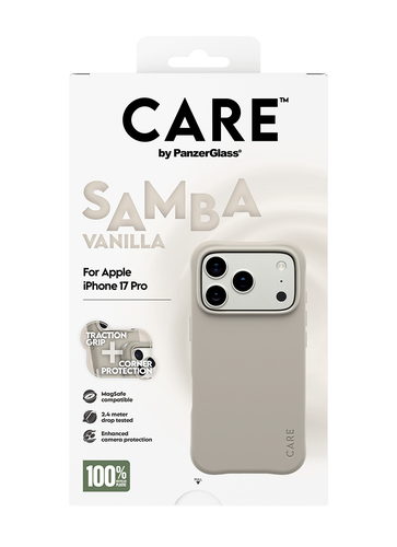 PanzerGlass CARE™ by ® Samba Case Vanilla w. MagSafe iPhone 18 Pro | 17 Pro. Case type: Cover, Brand compatibility: Apple,