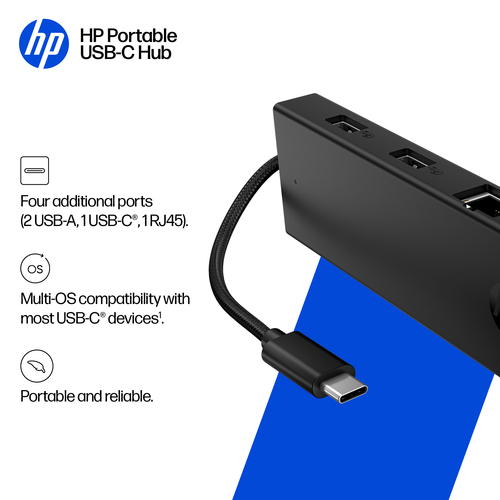 HP Portable USB-C Hub. Country of origin: Vietnam, Compatibility: USB Type-C, HP segment: Business. Windows operating syst