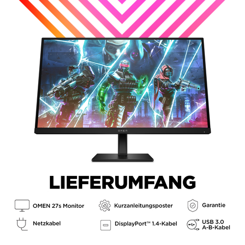 OMEN 27s 27 Zoll Klasse Full HD Gaming-LCD-Monitor - 16:9 Format - 68,6 cm (27 Zoll) Viewable - IPS-Technologie (In-Plane-