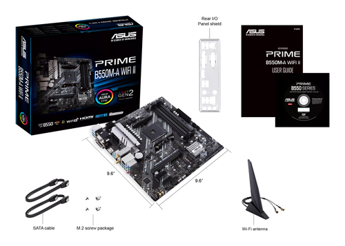 ASUS PRIME B550M-A WIFI II. Fabricant de processeur: AMD, Socket de processeur (réceptable de processeur): Emplacement AM4