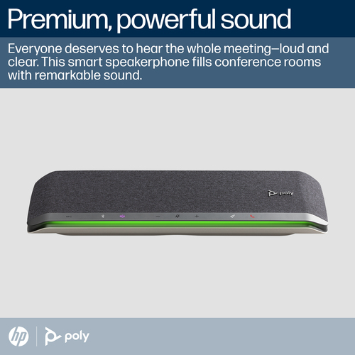 Poly Sync 60 Wired/Wireless Bluetooth Speakerphone - Microsoft Teams - Silver - 6 x Bi-directional Microphone(s) - 50 mm S