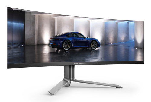 AOC AGON PRO PD49 49" Class Dual Quad HD (DQHD) Ecrã curvo Monitor OLED para jogos - 32:9 - Prata, preto texturizado - 124