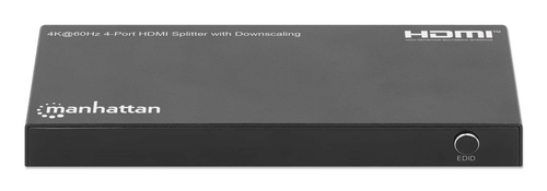 Manhattan HDMI Splitter with downscaling 4-Port , 4K@60Hz, Displays output from x1 HDMI source to x4 HD displays (same out