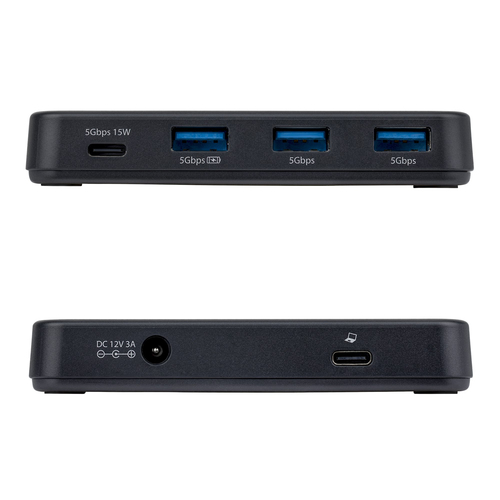 StarTech 4-Port USB-C and USB-A Hub, 5Gbps, Self-Powered, 2-in-1 USB-C and USB-A Host Cable, 1x USB-C and 3x USB-A (1x BC 