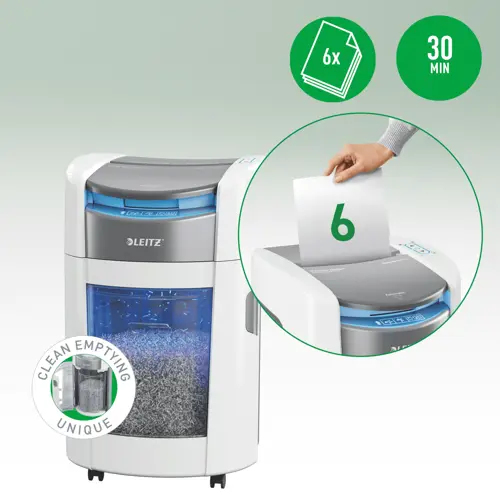 Leitz IQ OptiMax Autofeed Small Office 200 P5 Micro Cut Paper Shredder. Shredding type: Micro-cut shredding, Working width