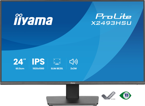 Moniteur LED iiyama ProLite X2493HSU-B1 24" Classe Full HD - 16:9 - Noir mat - 60,5 cm (23,8") Viewable - Technologie IPS 