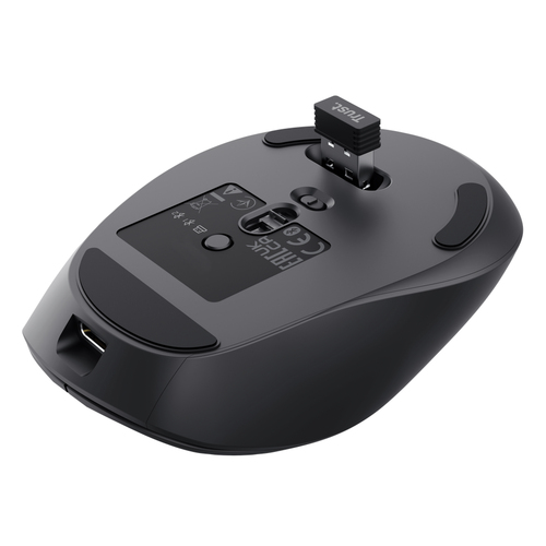 Trust Zevo Kleine Größe Maus - Bluetooth/Radio-Frequenz - USB 2.0 Typ A - Optisch - Schwarz - PC, Mac - Kabellos - 2,40 GH