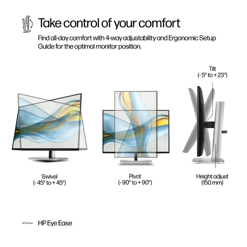 HP Series 5 Serie 5 Pro 24-Zoll-WUXGA-Monitor – 524pn. Bildschirmdiagonale: 61 cm (24"), Display-Auflösung: 1920 x 1200 Pi