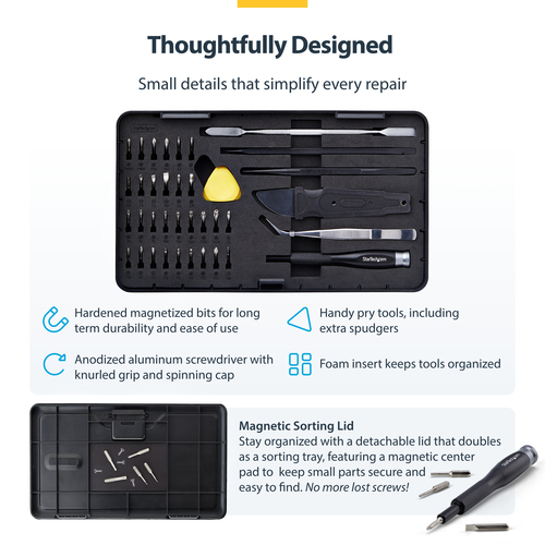 StarTech.com LAPTOP-TOOL-KIT. Typ: Werkzeug-Sets, Best uses: Computer, Mini PC, Handy/Smartphone, Laptop, Server, Werkzeug