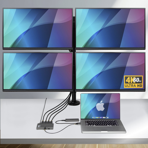 StarTech.com USB Type C Docking Station for Workstation - Charging Capability - 140 W - Space Gray - TAA Compliant - 4 Dis