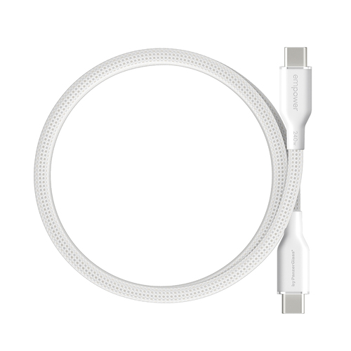 PanzerGlass empower™ by ® Magnetic 240W USB-C to USB-C Cable | USB 2.0 | 1.5M | Silver White. Product colour: White