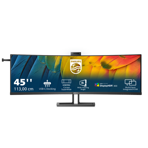 Philips 6000 series 45B1U6900CH/00. Display diagonal: 113 cm (44.5"), Display resolution: 5120 x 1440 pixels, HD type: Ult
