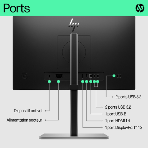 HP E-Series E22 G5 FHD Monitor. Display diagonal: 54.6 cm (21.5"), Display resolution: 1920 x 1080 pixels, HD type: Full H