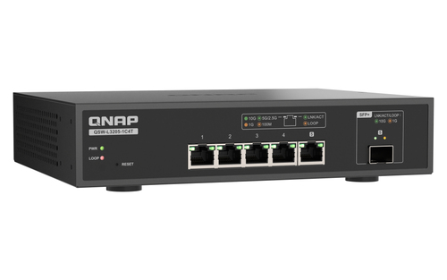 QNAP QSW-L3205-1C4T 4. Switch type: Managed. Basic switching RJ-45 Ethernet ports type: 10G Ethernet (100/1000/10000), Bas