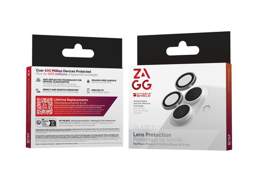 InvisibleShield Glass Elite (CameraRings) Lens Protection For Apple iPhone 17/16/16+ Silver. Brand compatibility: Apple, C