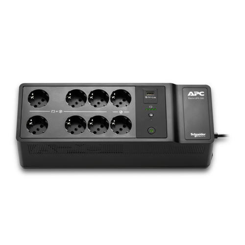 APC by Schneider Electric Back-UPS Standby UPS - 500 VA/300 W - Floor/Wall Mountable - 2.65 Minute Stand-by - 230 V AC Inp