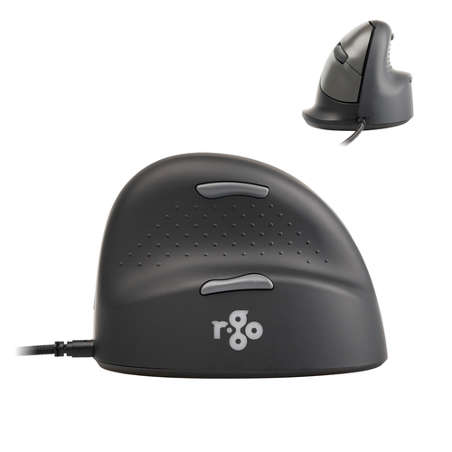 R-Go HE Break Maus - USB - Schwarz - PC, Mac - Kabel - 2400 dpi Auflösung - Klein Hand-/Handflächengröße - Rechtshändig