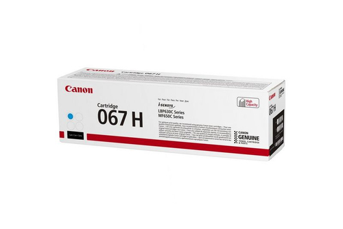 Canon 067H. Rendimento da página de toner a cores: 2350 páginas, Cor(es) dos cartuchos de impressão: Ciano, Quantidade por