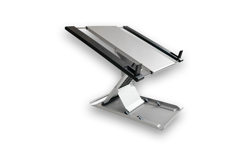 Mousetrapper Height Adjustable Notebook Stand - 32 cm Height x 28.2 cm Width - Aluminium - Silver - For Notebook, Office, 