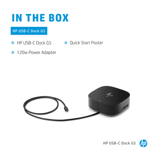 Docking station HP USB Type-C per Computer portatile - 100 W - 5 x Porte USB - 4 x USB 3.0 - USB di tipo C - Rete (RJ-45) 