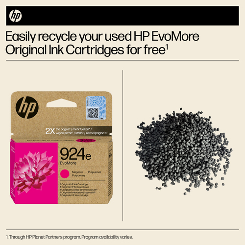 HP EvoMore 924E Original Inkjet Ink Cartridge - Magenta - 1 Pack - 800 pages