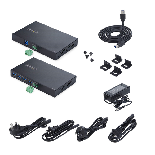 StarTech.com 4-Port USB 3.0 Extender über Ethernet bis zu 100m via Cat6a / Cat7 / Cat8 RJ45 Kabel, Erweiterung für entfern
