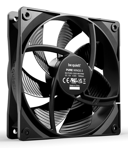 be quiet! Pure Wings 3 Cooling Fan - Gaming Console, PC, Cooling System - 120 mm Maximum Fan Diameter - 84.78m³/h Maximum 