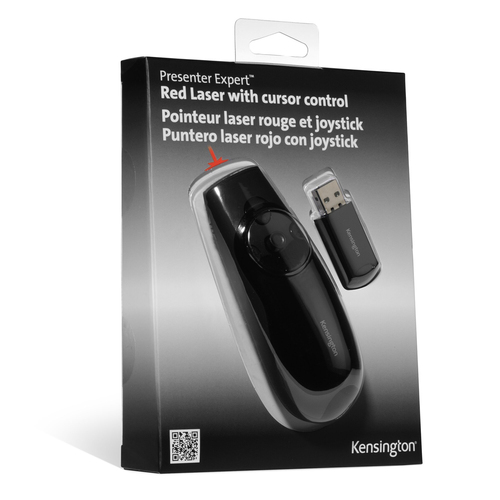 Kensington Presenter Expert Mouse - Radio Frequency - USB - Laser - 4 Button(s) - Black - Wireless - 50 m - 2.40 GHz
