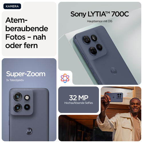 Motorola Mobility edge 60 neo 256 GB Smartphone - 16,2 cm (6,4 Zoll) P-OLED Super HD 2670 x 1200 - Octa-Core (Cortex A78Qu