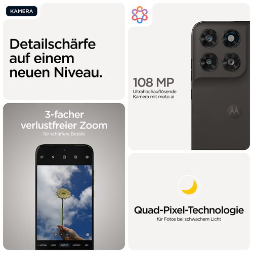 Motorola Mobility moto g77 256 GB Smartphone - 17,2 cm (6,8 Zoll) 1.5K 1272 x 2772 - Octa-Core (Cortex A76Dual-Core 2,50 G