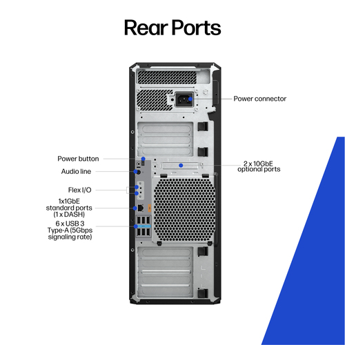 HP Z6 G5 A. Processor frequency: 4 GHz, Processor family: AMD Ryzen Threadripper PRO, Processor model: PRO 9975WX. Interna
