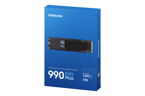 Samsung MZ-V9S4T0. SSD capacity: 4 TB, SSD form factor: M.2, Read speed: 7250 MB/s, Write speed: 6300 MB/s, Component for: PC
