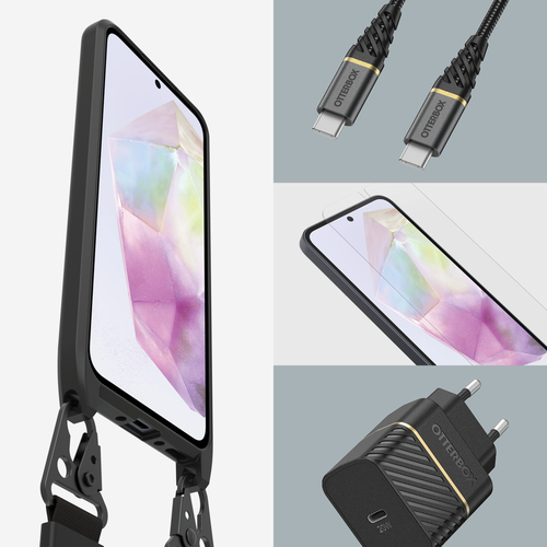 OtterBox React Estojo de transporte Samsung Smartphone - Preto - Alça de pescoço