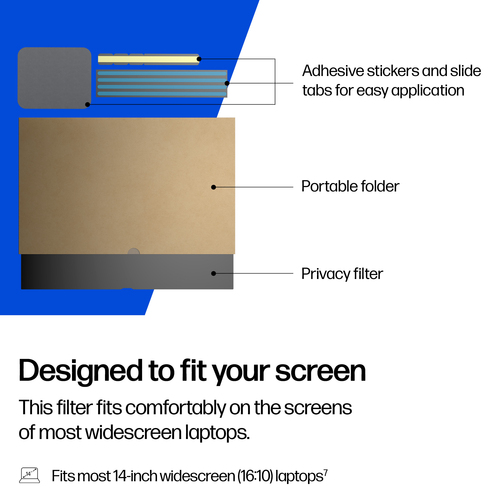 HP 14-inch Widescreen Laptop Privacy Filter. Weight: 22.8 g