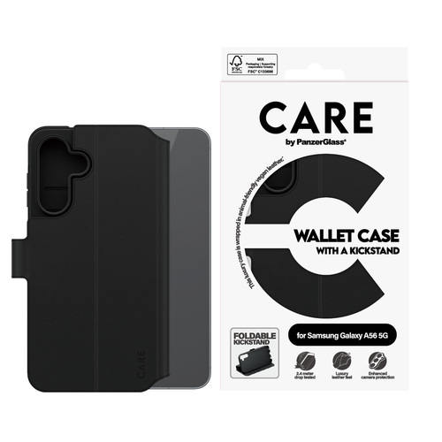PanzerGlass CARE™ by ® Wallet Case w. Kickstand Samsung Galaxy A56 5G. Case type: Cover, Brand compatibility: Samsung, Com