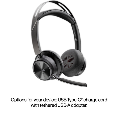 HP Poly Voyager Focus 2 Microsoft Teams Certified USB-C-C Headset +USB-C/A Adapter +Charging Stand. Product type: Headset.