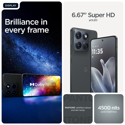 Motorola edge 70 12/512 GADGET GREY. Dimensioni diagonale schermo: 17 cm (6.7"), Risoluzione del display: 2712 x 1220 Pixe