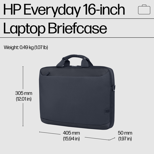 HP Everyday Tasche (Aktentasche) für 40,6 cm (16 Zoll) bis 40,9 cm (16,1 Zoll) Notebook - Odyssey-Grau - 600D Polyester, S