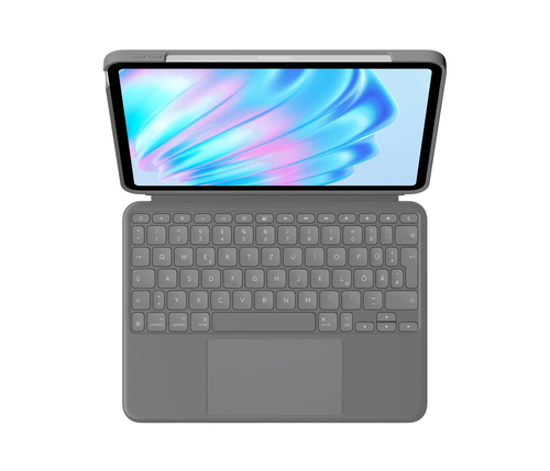 Logitech Combo Touch Tastatur/Cover für 27,9 cm (11 Zoll) Apple iPad Air 11 (2024), iPad Air (5. Generation) Tablet - Grau