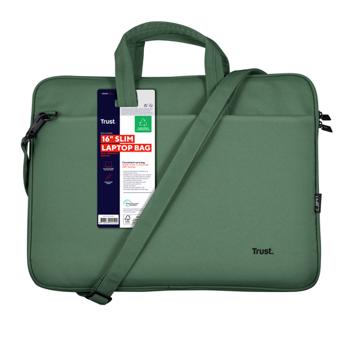 Trust Bologna Tasche für 40,6 cm (16 Zoll) Notebook, Smartphone, Tablet - Grün - Polyester, Polyethylenterephthalat (PET) 