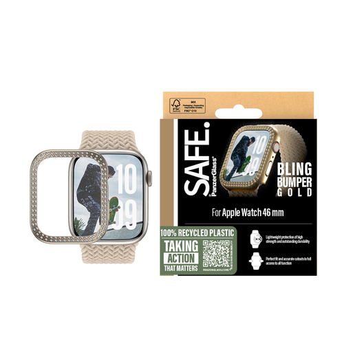 Safe Bling Hülle Apple Watch - Golden - Kratzfest, Sturzsicher, Schlagfest - Plastik