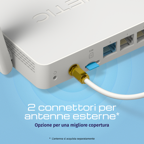 KEENETIC Explorer 4G (KN-4910), Modem/Router 4G, 4 porte 100Mbps, Wi-Fi AC1200, Mesh, VPN, Parental Control, Menù multi li