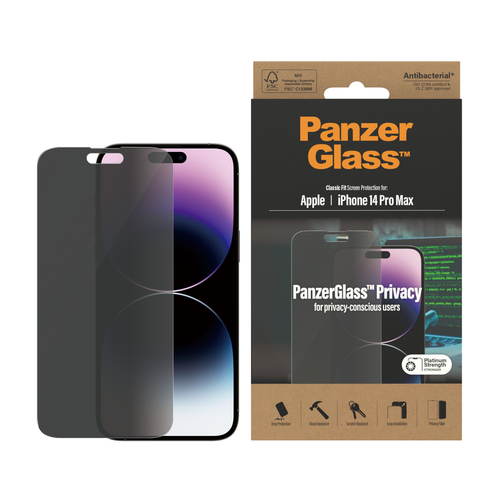 PanzerGlass ® Privacy Screen Protector iPhone 14 Pro Max | Classic Fit. Brand compatibility: Apple, Compatibility: Apple -
