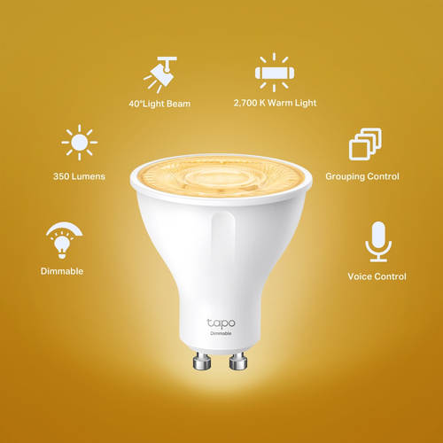 Tapo LED Light Bulb - 2.90 W - 50 W Incandescent Equivalent Wattage - 230 V AC - 350 lm - Spot - MR16 Size - Warm White Li