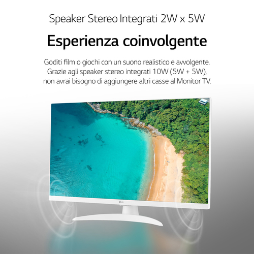 LG 27TQ615S Monitor TV 27" smart webOS 22 FULL HD Wi-Fi NOVITÀ 2022 Bianco. Dimensioni diagonale schermo: 68,6 cm (27"), R